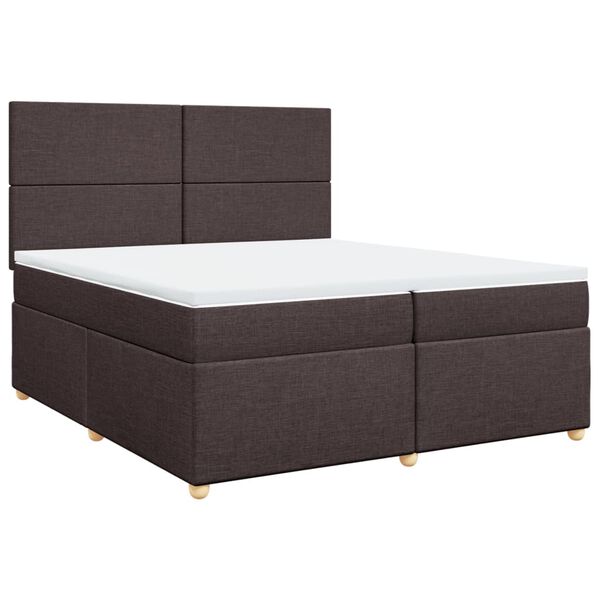 vidaXL Sommier &agrave; lattes de lit avec matelas Marron fonc&eacute; 200x200 cm