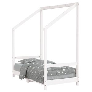 vidaXL Cadre de lit pour enfant blanc 70x140 cm bois de pin massif