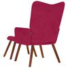 vidaXL Chaise de relaxation avec tabouret Bordeaux Velours