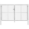 vidaXL Portail de jardin en acier galvanis&eacute; 306x150 cm argent&eacute;