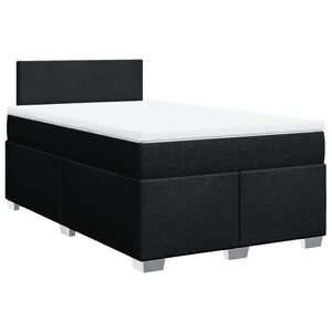vidaXL Sommier &agrave; lattes de lit avec matelas Noir 120x200 cm Tissu