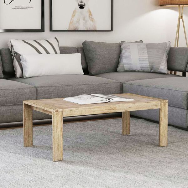vidaXL Table basse Bois d'acacia massif bross&eacute; 110x60x40 cm