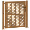 vidaXL Portail de jardin 100x100 cm en acier patin&eacute; avec croix