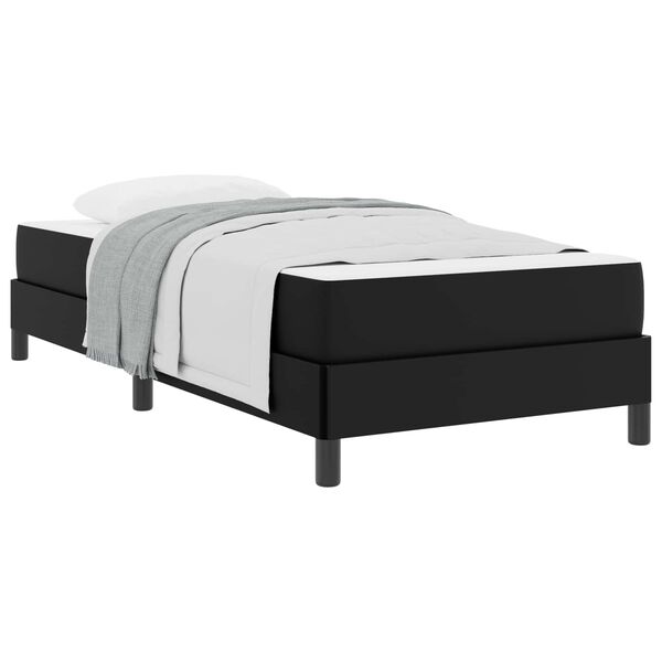 vidaXL Cadre de lit avec matelas Noir 90 x 190 cm tissu