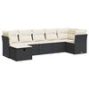vidaXL Salon de jardin 7 pcs avec coussins noir r&eacute;sine tress&eacute;e