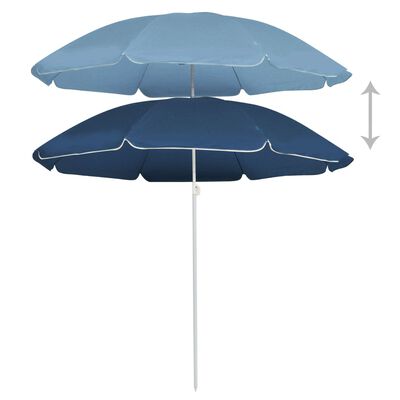 vidaXL Parasol de jardin avec mât en acier bleu 180 cm