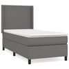 vidaXL Sommier &agrave; lattes de lit avec matelas Gris 100x200 cm Similicuir