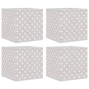 vidaXL Bo&icirc;tes de rangement pliables 4 pcs cr&egrave;me tissu intiss&eacute;