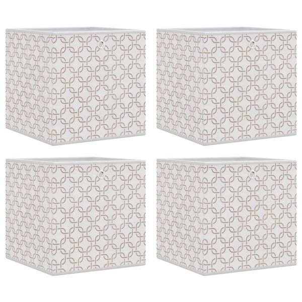 vidaXL Bo&icirc;tes de rangement pliables 4 pcs cr&egrave;me tissu intiss&eacute;
