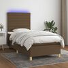 vidaXL Sommier &agrave; lattes de lit et matelas et LED Marron fonc&eacute; 90x200cm