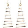 vidaXL Sapins de No&euml;l suspendus avec &eacute;toiles sup&eacute;rieures 2 pi&egrave;ces 42x90 cm Branche naturelle