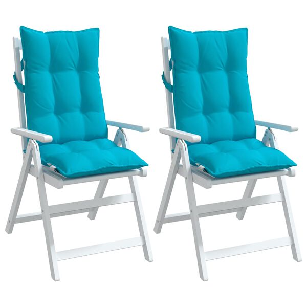 vidaXL Coussins de chaise à dossier haut lot de 2 turquoise