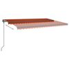 vidaXL Auvent automatique capteur de vent/LED 5x3 m Orange et marron