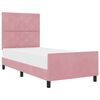 vidaXL Lit &agrave; ressorts avec t&ecirc;te de lit Rose 90 x 190 cm Velours