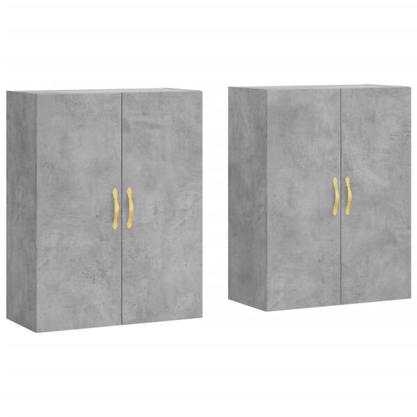 vidaXL Armoires murales 2 pcs gris b&eacute;ton 69,5x34x90 cm