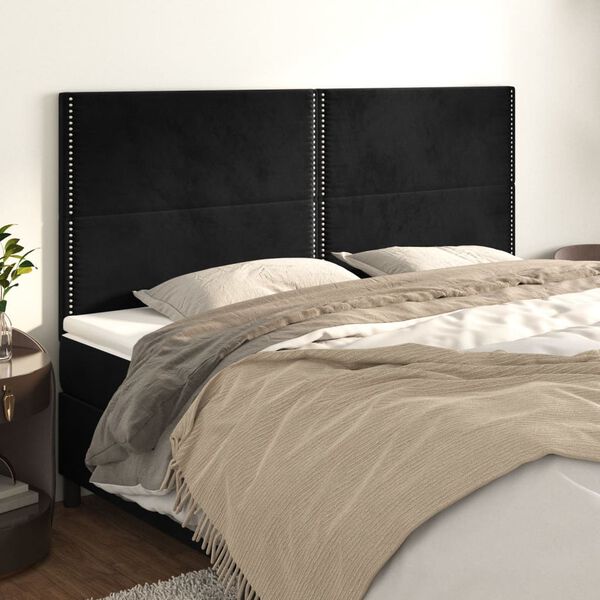 vidaXL T&ecirc;te de lit Noir 160x5x118/128 cm Velours