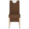 vidaXL Chaises &agrave; manger lot de 4 marron similicuir daim