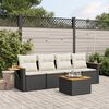vidaXL Salon de jardin 5 pcs avec coussins noir r&eacute;sine tress&eacute;e