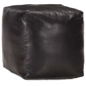 vidaXL Pouf 40 x 40 x 40 cm Noir Cuir v&eacute;ritable de ch&egrave;vre