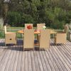 vidaXL Ensemble &agrave; manger de jardin 7 pcs R&eacute;sine tress&eacute;e Beige