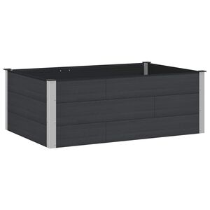vidaXL Jardini&egrave;re sur&eacute;lev&eacute;e Noir 150 x 100 x 54 cm WPC et Aluminium