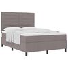 vidaXL Lit &agrave; ressorts avec matelas Taupe 140 x 190 cm tissu