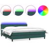 vidaXL Sommier &agrave; lattes de lit et matelas et LED vert fonc&eacute; 180x220cm velours