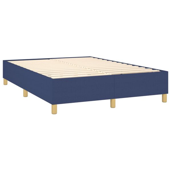 vidaXL Sommier &agrave; lattes de lit avec matelas Bleu 140x200 cm Tissu