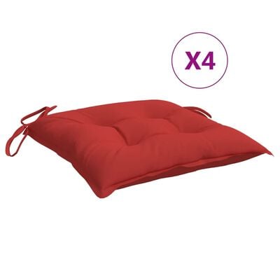 vidaXL Coussins de chaise lot de 4 rouge 50x50x7 cm tissu oxford