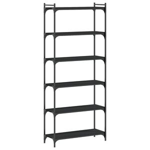vidaXL Biblioth&egrave;que 6 niveaux noir 80x30x188 cm bois d'ing&eacute;nierie