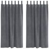 vidaXL Rideaux occultants 2 pc Gris clair 140 x 175 cm Velours