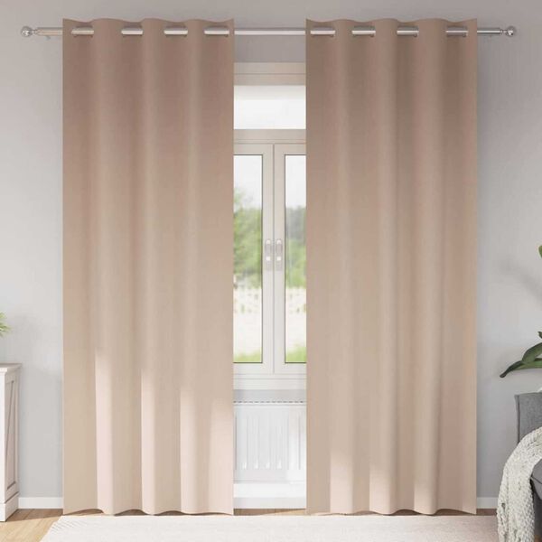 vidaXL Rideaux occultants avec anneaux 2 pcs Taupe 225 x 140 cm