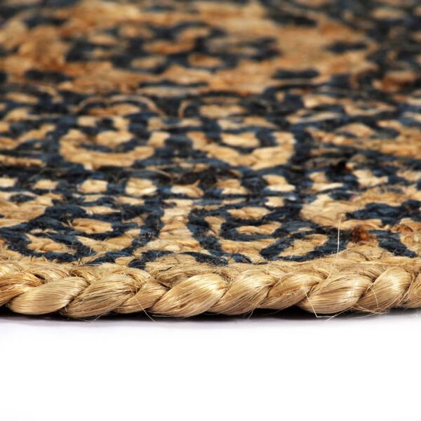 vidaXL Napperons 4 pcs Bleu fonc&eacute; 38 cm Rond Jute