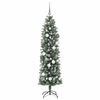 vidaXL Arbre de No&euml;l artificiel slim avec 300 LED Vert et blanc 180 cm
