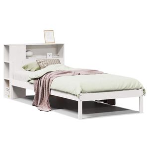vidaXL Lit biblioth&egrave;que sans matelas blanc 75x190cm bois de pin massif