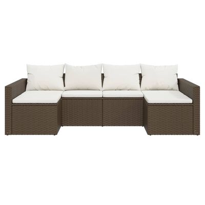 vidaXL Salon de jardin 2 pcs avec coussins Marron Résine tressée