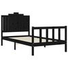 vidaXL Cadre de lit sans matelas noir 100x200 cm bois massif de pin