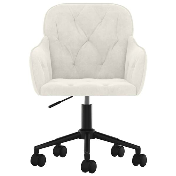 vidaXL Chaise pivotante de bureau Crème Velours