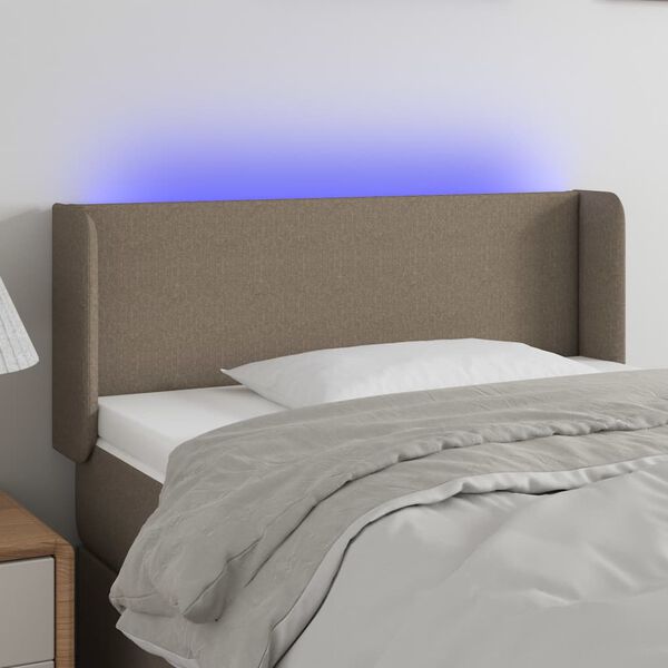 vidaXL T&ecirc;te de lit &agrave; LED Taupe 93x16x78/88 cm Tissu