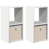 vidaXL Table de chevet 2 pc Blanc 30,5 x 27 x 59,5 cm