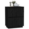 vidaXL Buffet Noir 60x34x75 cm Bois massif de pin