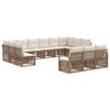vidaXL Ensemble de canap&eacute; de jardin 13 pcs Beige polyrotin