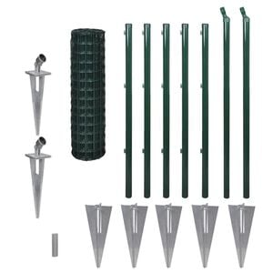 vidaXL Cl&ocirc;ture Euro Acier 10 x 1 m Vert