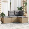 vidaXL Salon de jardin avec coussins 4 pcs beige r&eacute;sine tress&eacute;e