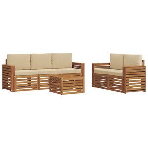 vidaXL Ensemble de canap&eacute;s d'ext&eacute;rieur 6 pc Naturel et Beige