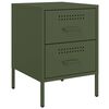 vidaXL Tables de chevet 2 pcs vert olive 36x39x50,5 cm acier