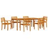 vidaXL Ensemble de salle &agrave; manger pour jardin 7 pc Marron
