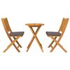 vidaXL Ensemble bistro de jardin 3 pcs Marron Bois d'acacia massif