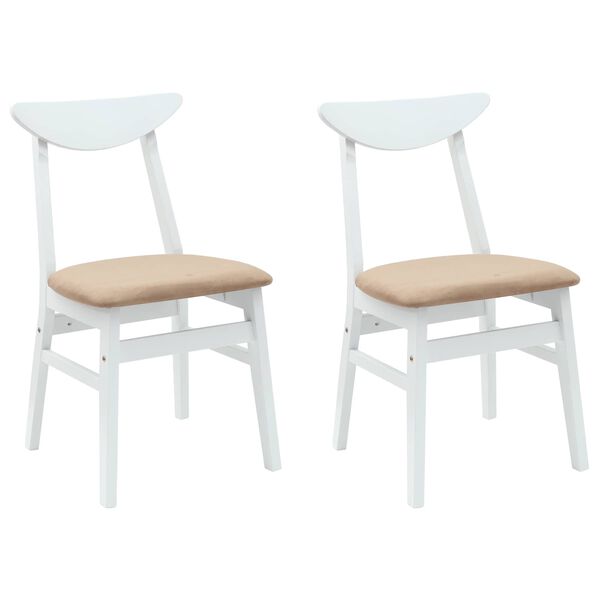 vidaXL Chaises de salle &agrave; manger 2 pcs Blanc 42 x 47.5 x 81 cm