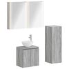 vidaXL Ensemble de mobilier de salle de bain 4 pc Sonoma gris